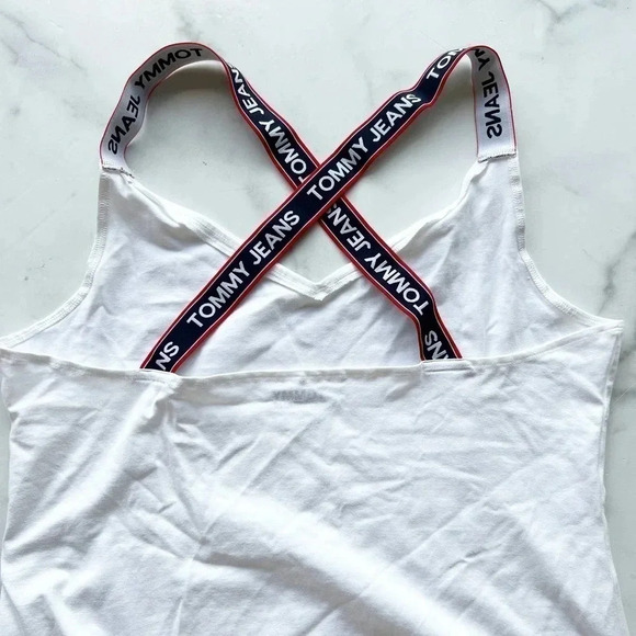 Tommy Hilfiger Size XXL Women's White Spell Out Stretch Bodysuit Sleeveless NEW! - Picture 6 of 6